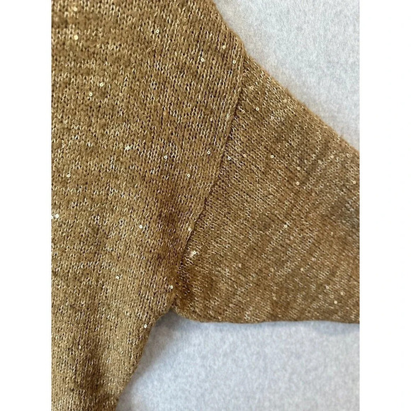 Sanctuary Clothing Sweater XS Brown Shimmery Sequins Oversized Warm Knit M0743 - Picture 6 of 11